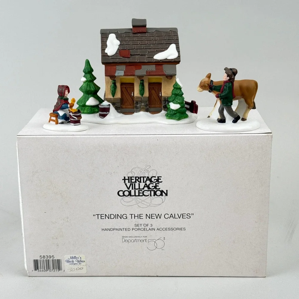 Dept 56 Tending the‎ New Calves Heritage Village Set #58395 NOS